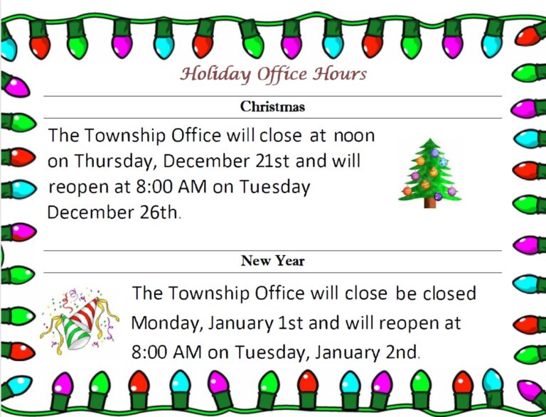 East Donegal Township » 2023 Holiday Township Office Hours